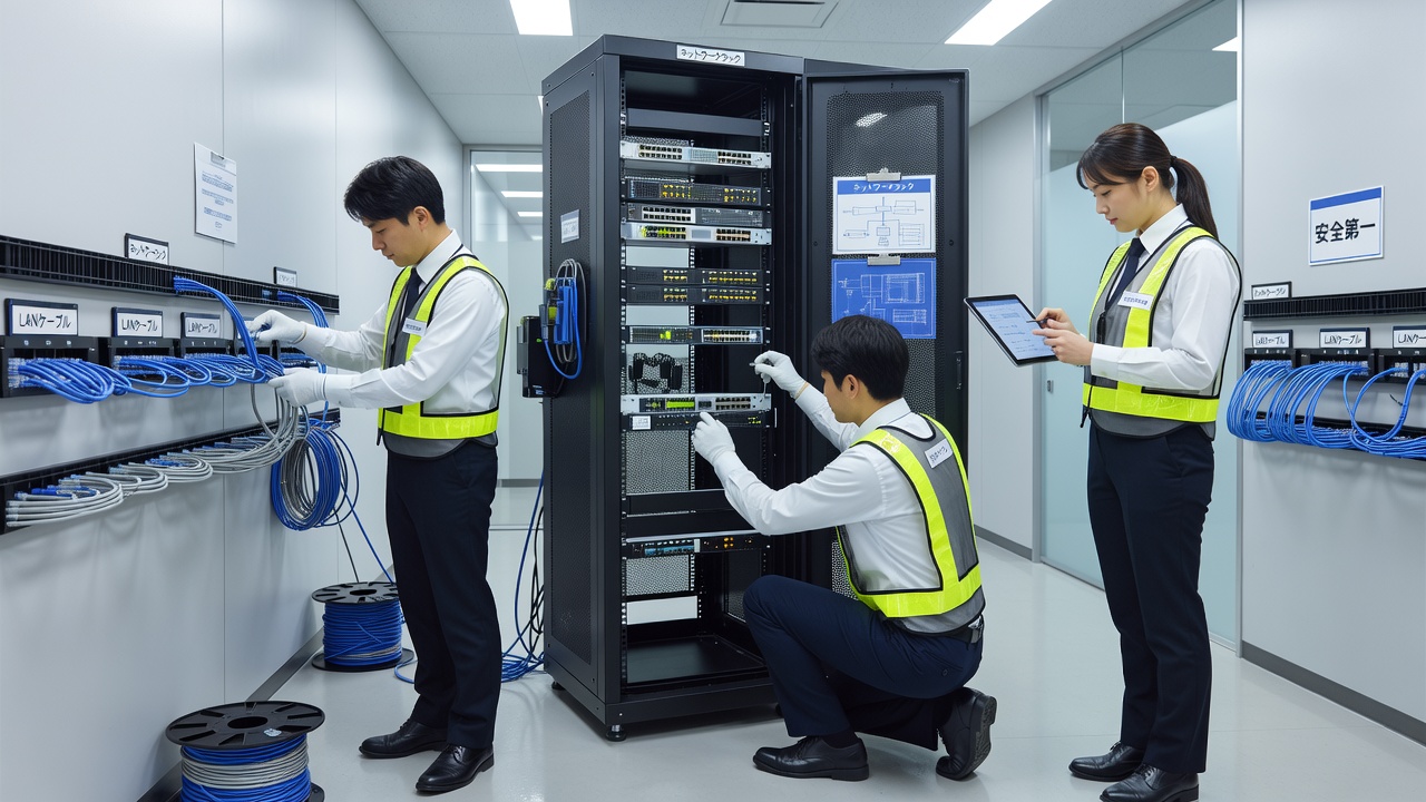 現地でのシステム設置作業