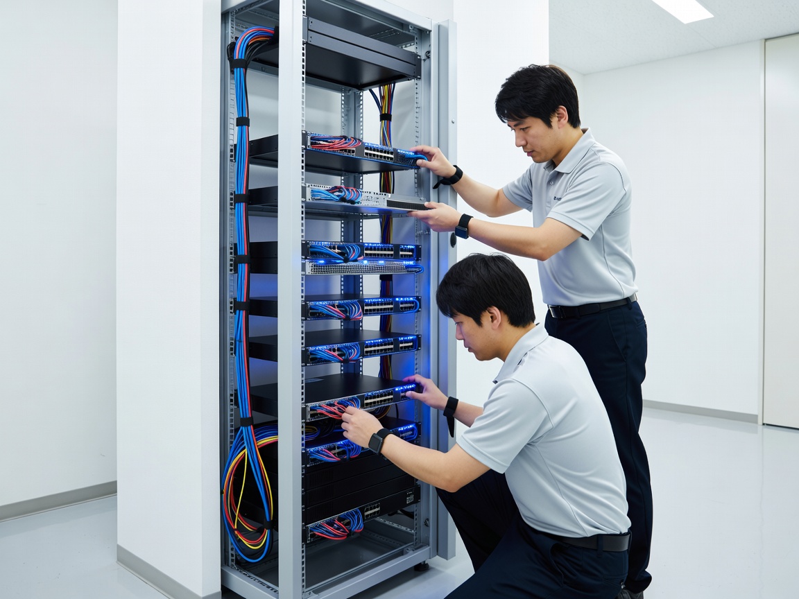 ネットワーク機器設置の様子